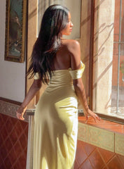 Azura Off The Shoulder Maxi Dress Yellow